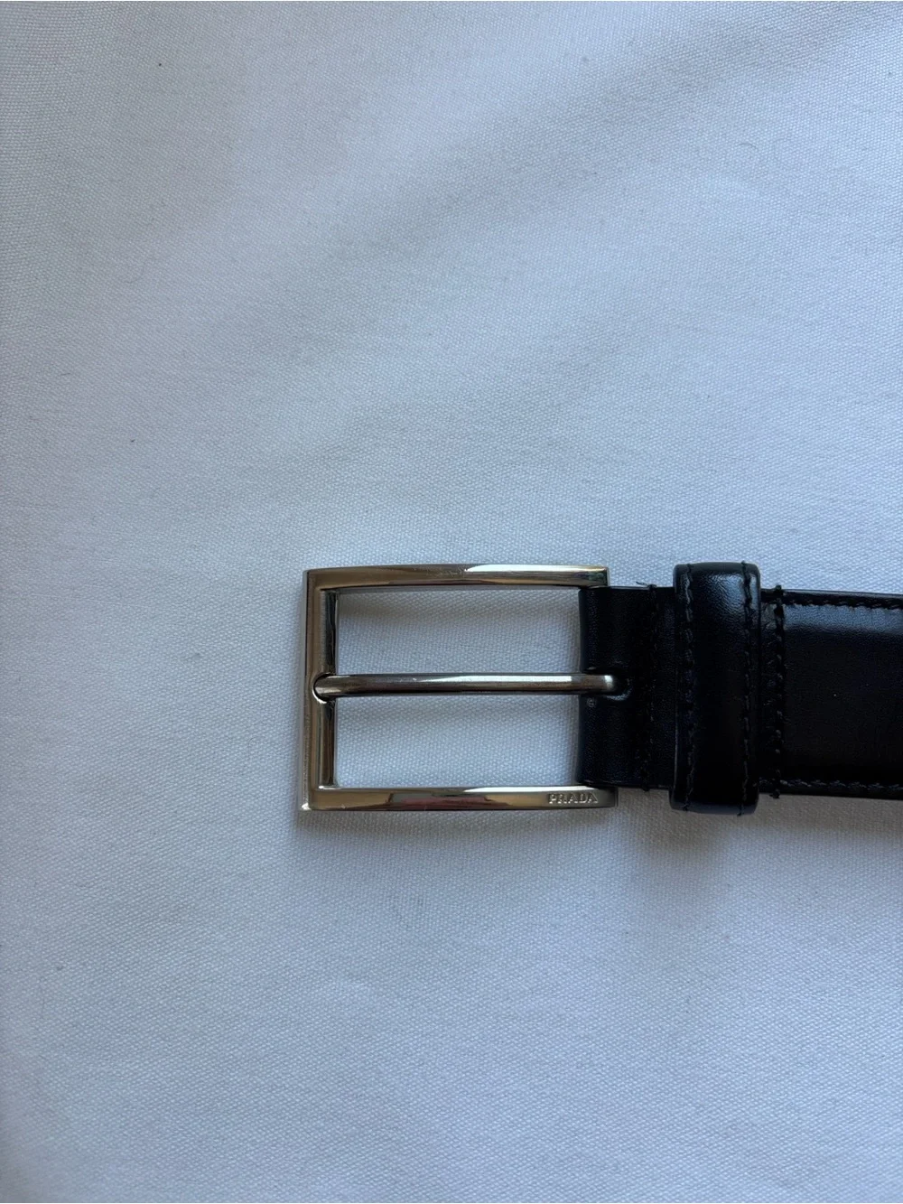 Classic Black Leather Men's Belt with Silver Buckle